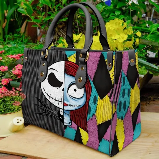 Discover Jack Skellington Women Leather Handbag Prints