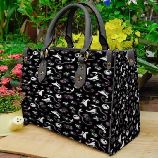 Discover Jack Skellington Pattern Leather Handbag