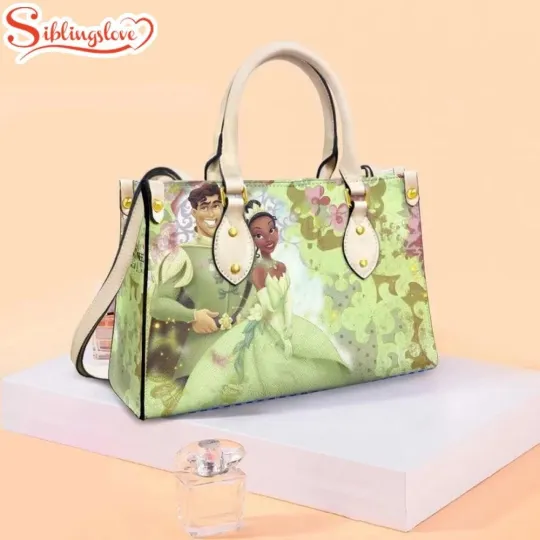 Naveen And Tiana The Princess And The Frog Leather Handbag