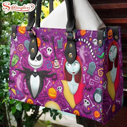 Nightmare Before Christmas Jack N Sally Leather Handbag