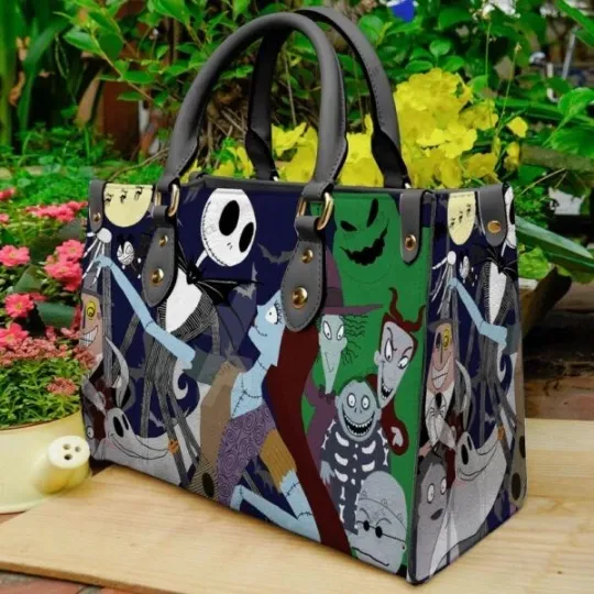 Discover Jack Skellington Leather Handbag Print