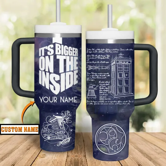 Discover Custom Police Box Vibes Fan Gift Insulated Tumbler 40oz With Handle