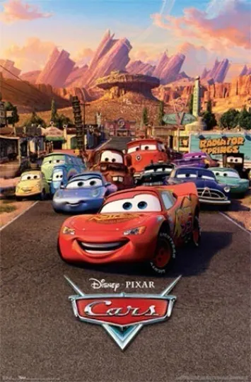 DISNEY PIXAR CARS FAMOUS Movie Poster - NEW 24X36