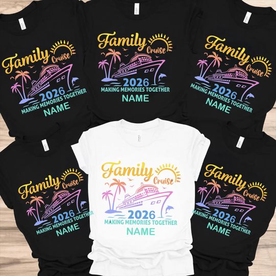 Discover Family Cruise 2026 Shirt, Custom Name Matching Tee, Vacation Group Trip Outfit