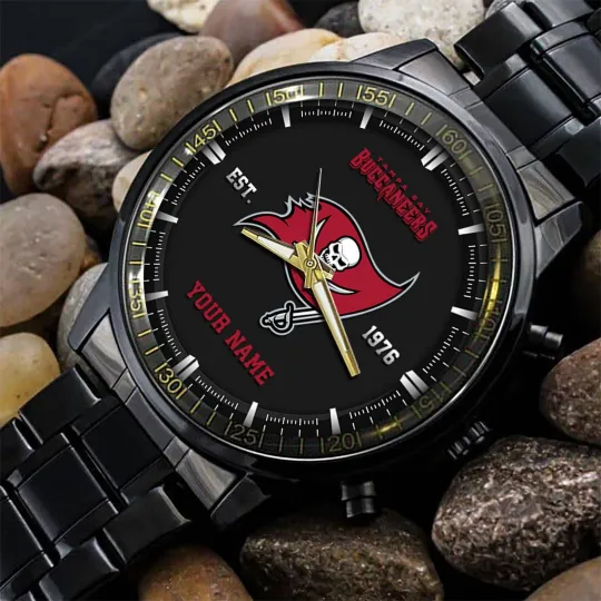 Discover Tampa Bay Football Team Buccaneerss Black Fashion Watch Gifts For Sport Fans AZW