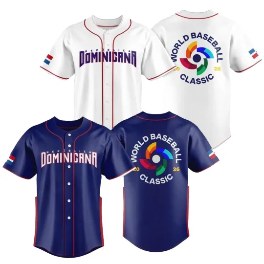 Discover Dominican Rebublic Team World Baseball Classic Jersey Shirt Print For Fan XS-5XL