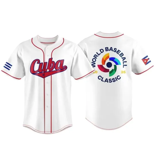 Discover Cuba Team 2026 World Baseball Classic Jersey Shirt Print For Fan Gear XS-5XL