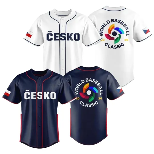 Discover Czech Rebublic Team 2026 World Baseball Classic Jersey Shirt Print For Fan