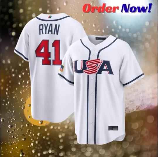 Discover Joe Ryan #41 Team USA White 2026 USA 250 Patch Stitched Jersey All Sizes