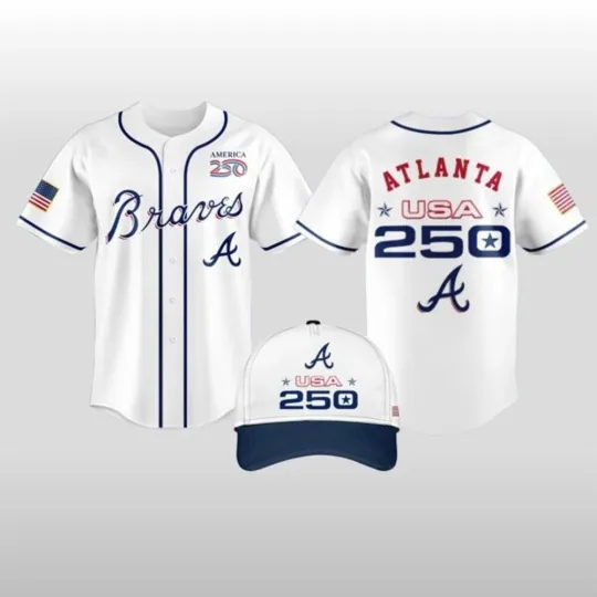 Discover 2026 A.  Braaves Celebration USA 250 Annivers Jersey Giveaway -  Gift For Fan