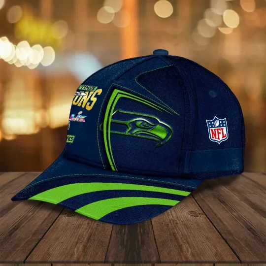 Discover Seahawks 2025 Super Bowl LX Champions Classic Cap