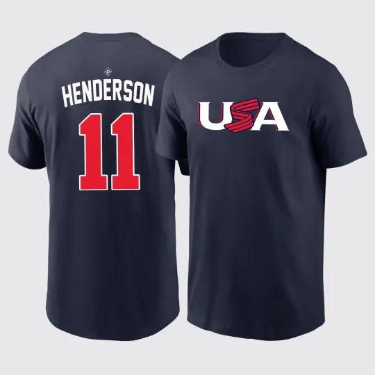 Gunnar Henderson #11 USA Team 2026 World Baseball Classic Double Sided T-Shirt