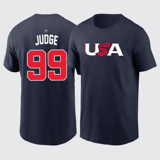Discover Aaron Judge #99 USA Team 2026 World Baseball Classic Double Sided T-Shirt