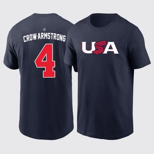 Discover Pete Crow-Armstrong USA Team 2026 World Baseball Classic Double Sided T-Shirt