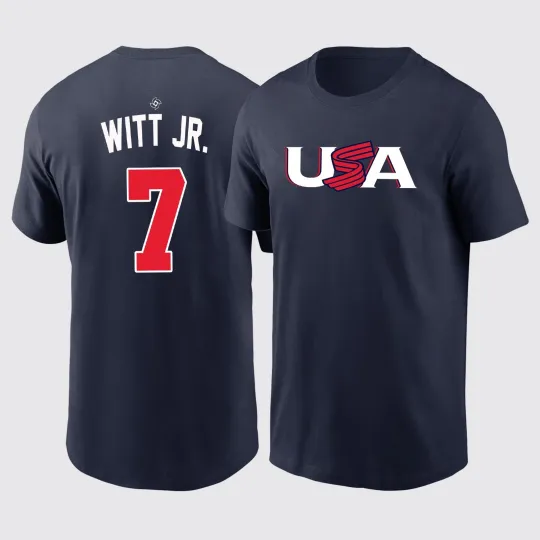 Discover Bobby Witt Jr. #7 USA Team 2026 World Baseball Classic Double Sided T-Shirt