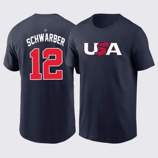 Discover Kyle Schwarber USA Team 2026 World Baseball Classic Double Sided T-Shirt