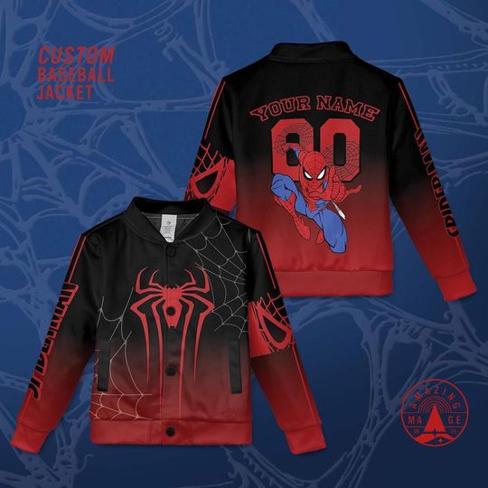 Discover Custom Spider Man Superhero Baseball Jacket, Peter Parker Shirt, Marvel Superheroes Jacket, Disney Spiderman Varsity Jacket