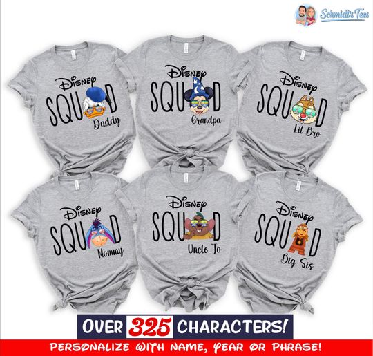 Discover Disney Squad Shirt, Custom Character Shirts, Disney Family Shirts, Disneyworld Shirt, Disneyland Shirt, Matching Personalized, Disney Gifts