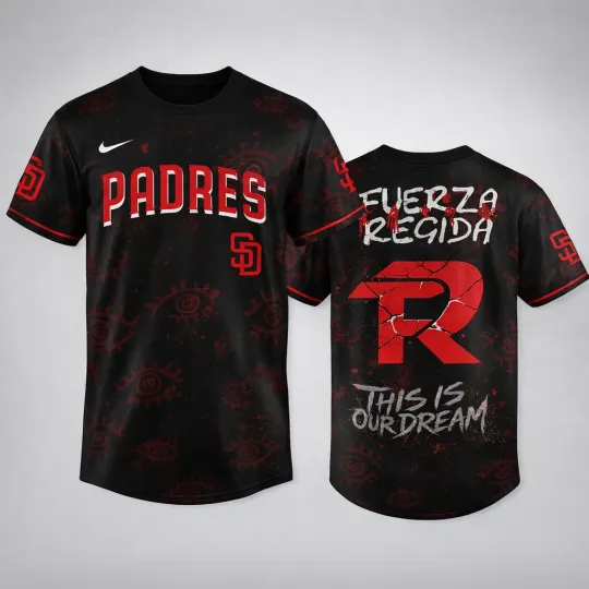 Discover San Diego Padres and Fuerza Regida All Over Shirt