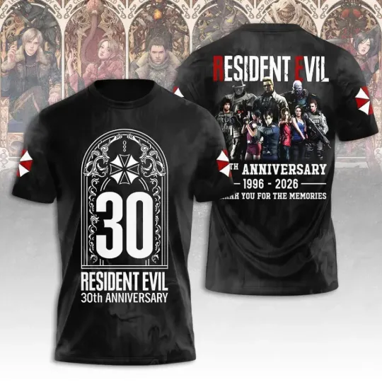 Discover Resident Evil TShirt 30th Anniversary All Over Shirt
