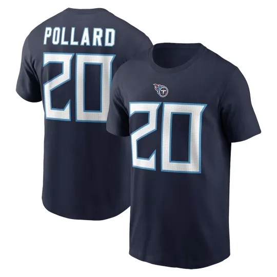 Discover Tony Pollard #20 Tennessee Titans Name and Number - Navy, Size S to 5XL