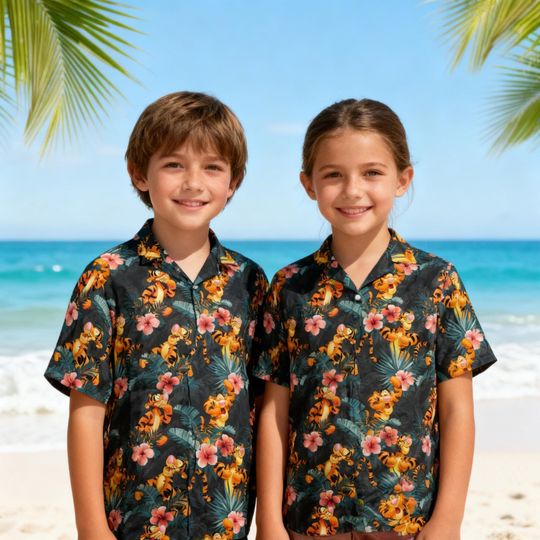 Discover Tigger Hawaiian Shirt, Winnie The Pooh Tropical Shirt, Tiger Cartoon Aloha Shirt, Vacation Beach Shirt, Disney Enthusiast 2026