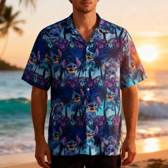 Discover Stitch Hawaiian Shirt, Lilo Stitch Hawaiian Shirt, DisneyBeach Shirt, Stitch Hawaiin Shirt, Stitch Button Up Summer 2026 shirt