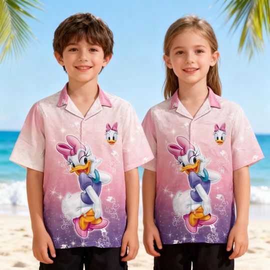 Daisy Duck Hawaiian Shirt anh Shorts Set, Retro Cartoon Summer Outfit for Women & Men, Tropical Disney Vacation Beachwear 2026