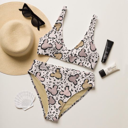 Discover Leopard Print Disney Bikini Set, Pool Party Swimsuit, Epcot Magic Kingdom Animal Kingdom