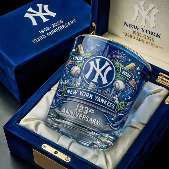 Discover Yankees 150th Anniversary Whiskey Glass