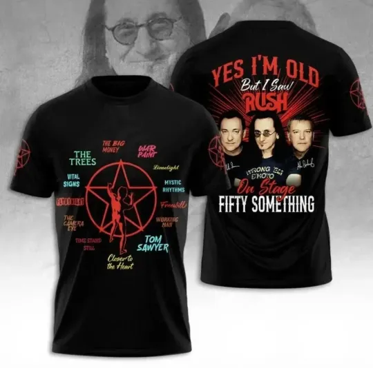 Discover Rush Band Fifty Something Tour 2026 3D T-Shirt Gift For Fans US255