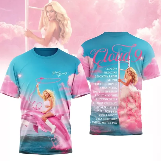 Discover Megan Moroney The Cloud 9 Tour Pink Graphic Tee 2026 T-Shirt 3D