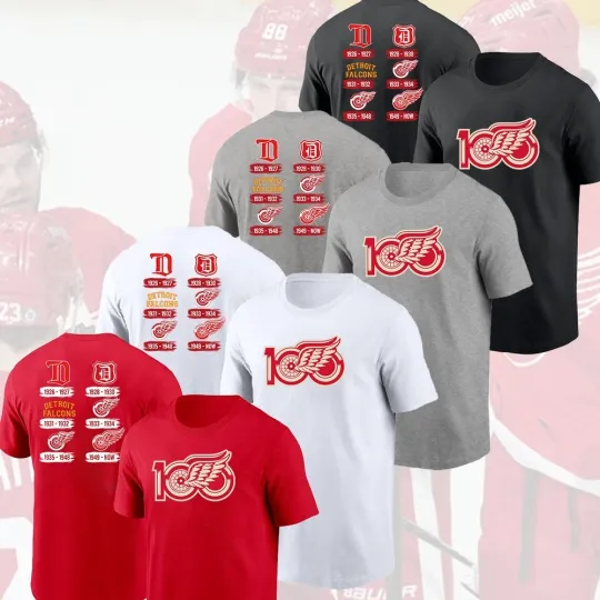 Discover FAST SHIP - Detroit Red Wings 100th Anniversary Logo 1926-2026 All Size For Fans