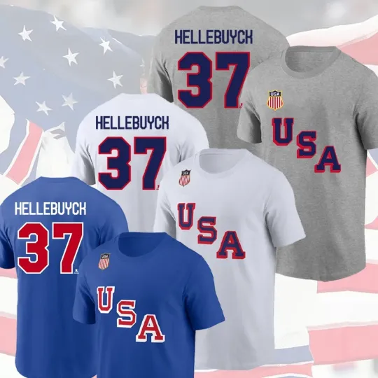 Discover Connor Hellebuyck #37 USA Ice Hockey Team 2026 Name & Number Gift For Fans