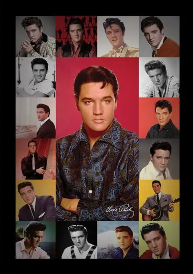 Discover Elvis Presley Portrait Composite Framed Poster Music Legend Vertical