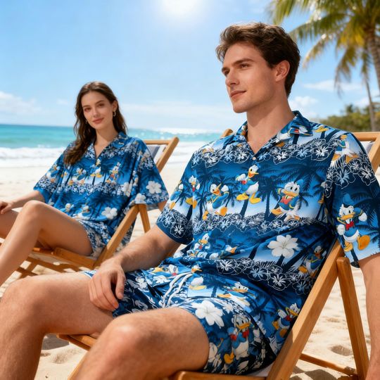 Discover Disney Donald Duck Aloha Shirt, Tropical Floral Hawaiian Shirt for Men Women, Summer Holiday Button Down, 2026 Beach Party Shirt