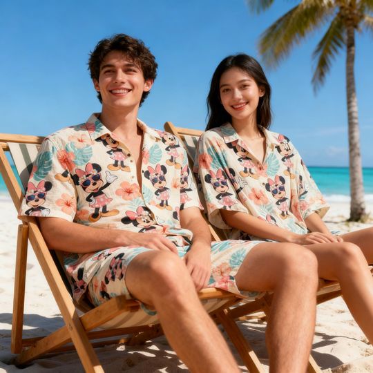 Discover Minnie Mouse Hawaiian Shirt for Women, Disney Aloha Tropical Button Up, Hawaii Vacation Outfit, Minnie Summer Beach Shirt
