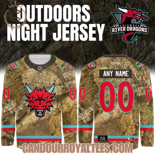 Discover Personalized Columbus River Dragons 2026 Outdoors Night Hockey Shirt Men's