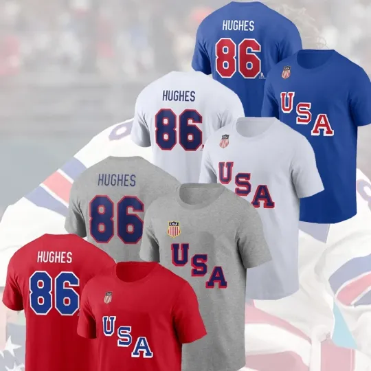 Discover Jack Hughes #86 USA Hockey Team 2026 Player Name & Number for Fans