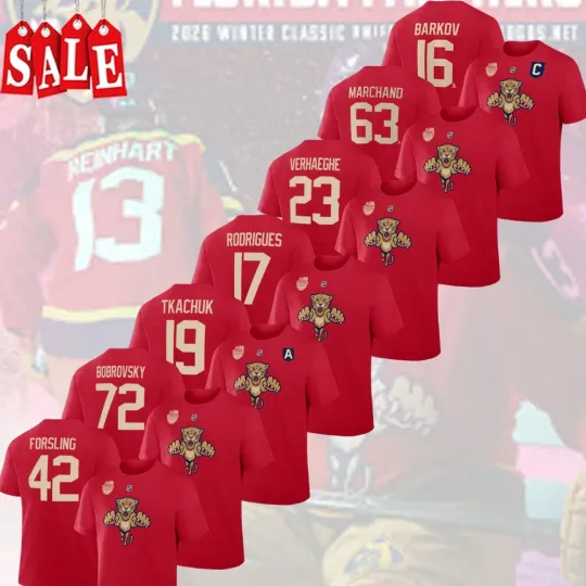 Florida Panthers 2026 NHL Winter Classic Name & Number Player: Barkov, Marchand