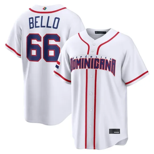 Discover Dominican Republic Brayan Bello White 2026 World Baseball Classic Jersey