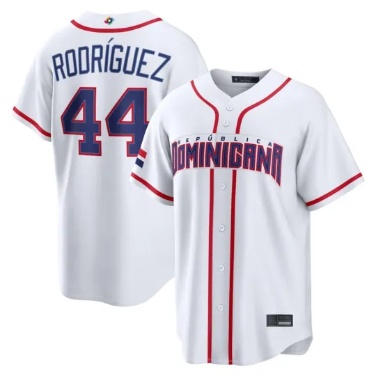 Discover Dominican Republic Julio Rodríguez White 2026 World Baseball Classic Jersey
