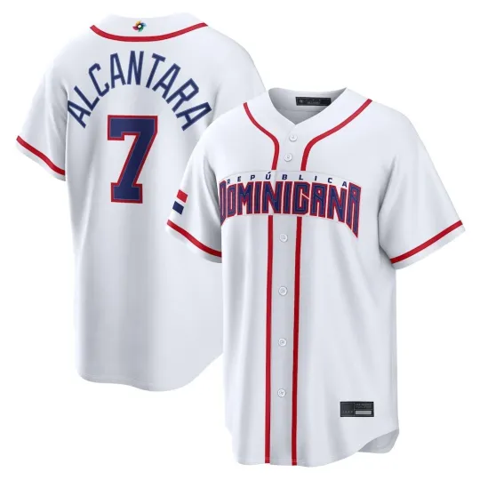 Discover Dominican Republic Sandy Alcantara White 2026 World Baseball Classic Jersey