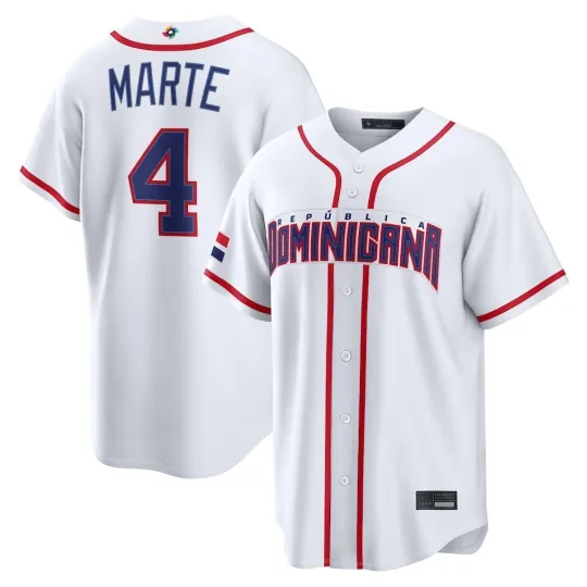 Dominican Republic Ketel Marte White 2026 World Baseball Classic Jersey
