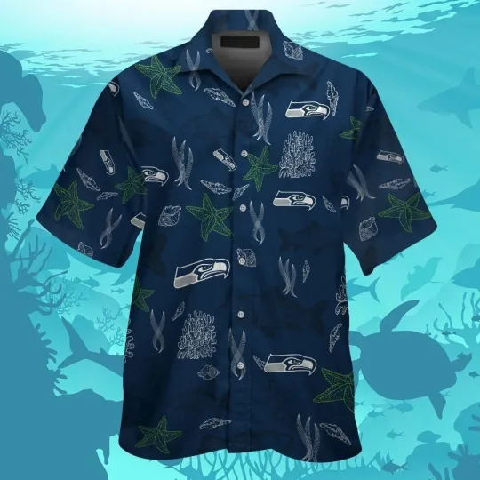 Discover Seattle Seahawks Short Sleeve Button Up Tropical Hawaiian Shirt VER031