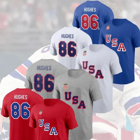 Discover USA Hockey Jack Hughes #86 2026 Name & Number Multicolor Fans Gift