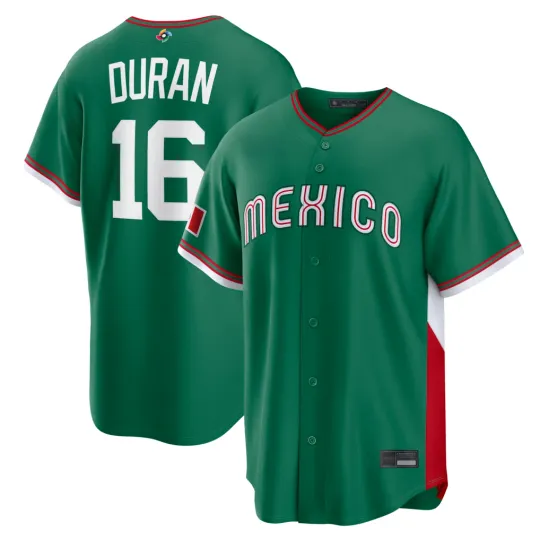 Men Mexico Jarren Duran Green 2026 World Baseball Classic Road Stadium Jersey