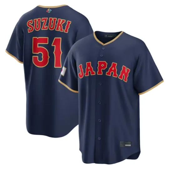 Discover NWT Men's Japen Seiya Suzuki Navy 2026 World Baseball Classic Jersey