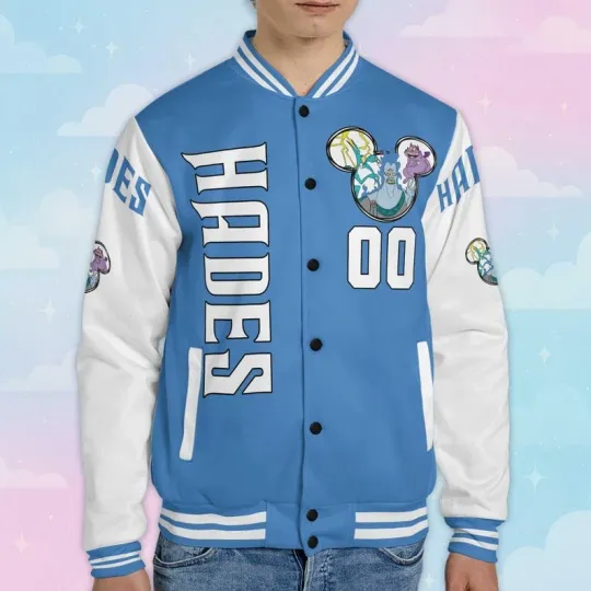Discover Custom Hades Hercules Villain Charater Fan Gift Mickey Ears Baseball Jacket