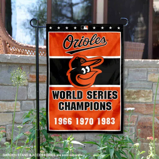 Baltimore Orioles 3-Time World Series Champions Flag Graden Flag